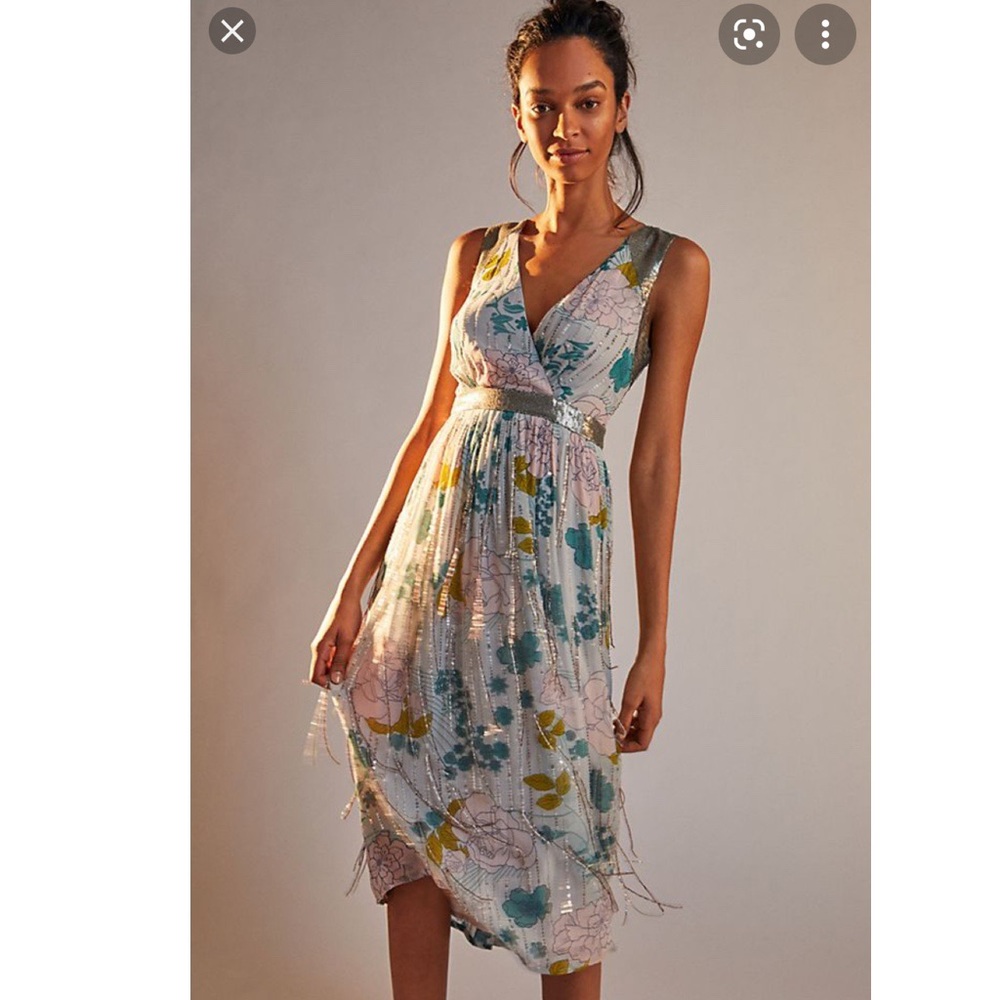 New Anthropologie Sylvia Beaded Fringe Dress 2